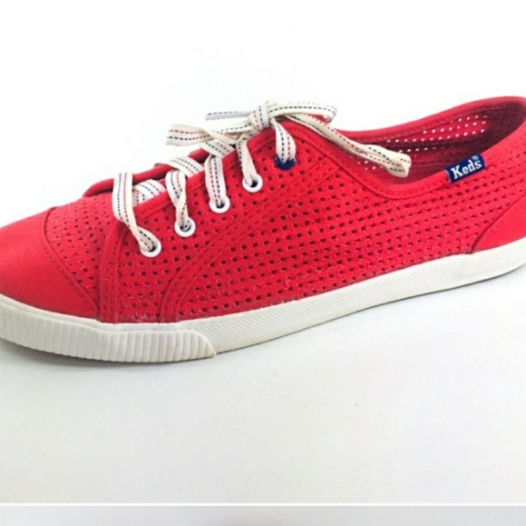 Keds Shoes - Keds Red Perforated Lace Up Sneakers Womens Sz 7.5